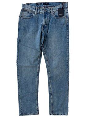 RVCA Week-End Stretch Straight Fit Jeans Mens Size 30 Blue AVYDP00110